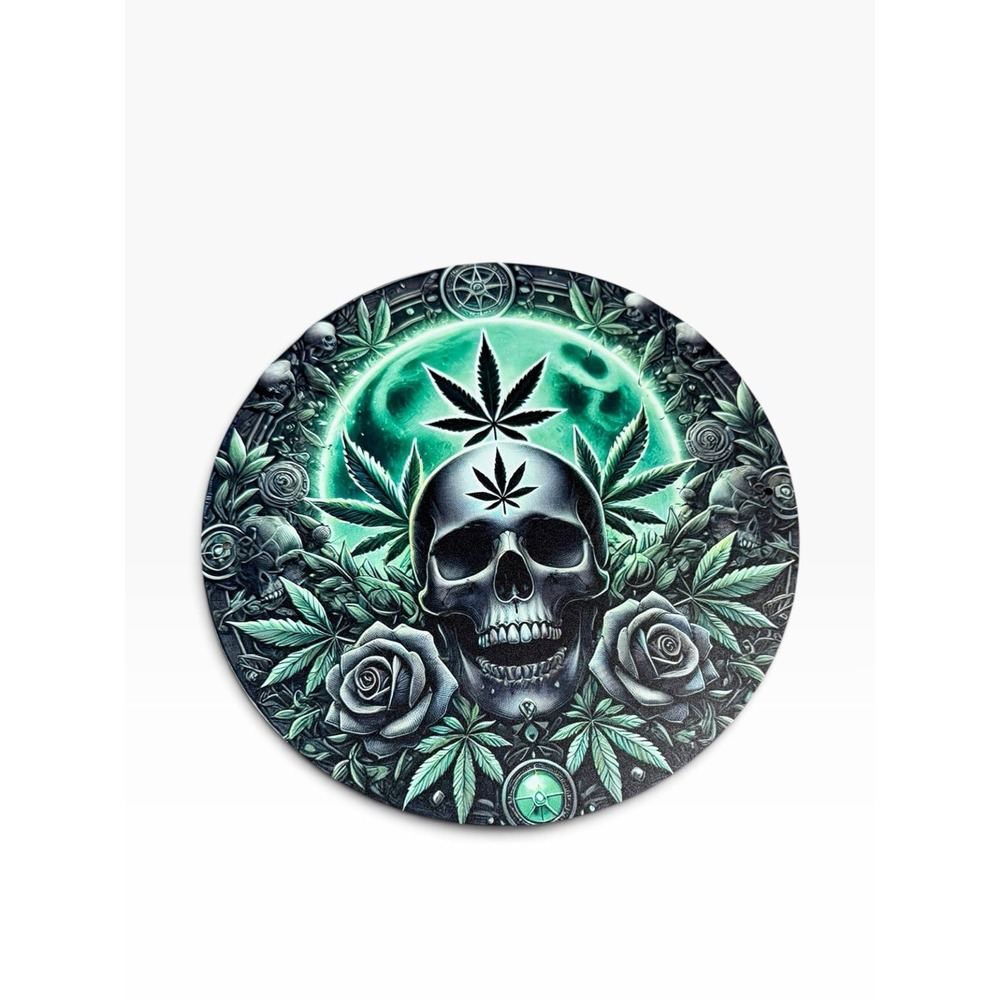 New Novelty Collectible Metal Sign SKULL GREEN 420 LEAF ROSES